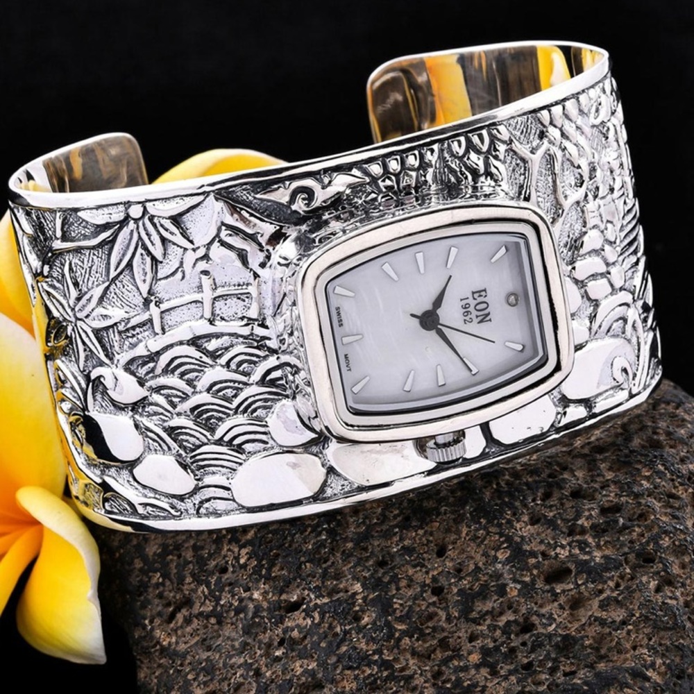 BALI LEGACY EON 1962 Swiss Movement Cuff Bracelet Watch in Sterling Silver